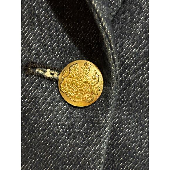 Jag USA Piped Lined Women Sz 6 Blue Denim Blazer Jacket Career Classy Retro - Picture 4 of 10